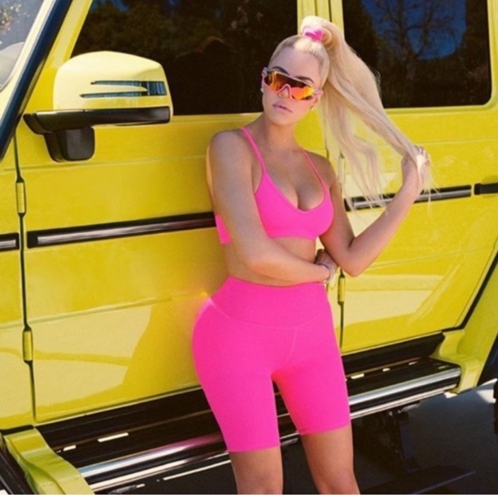 Good American Hot pink biker shorts